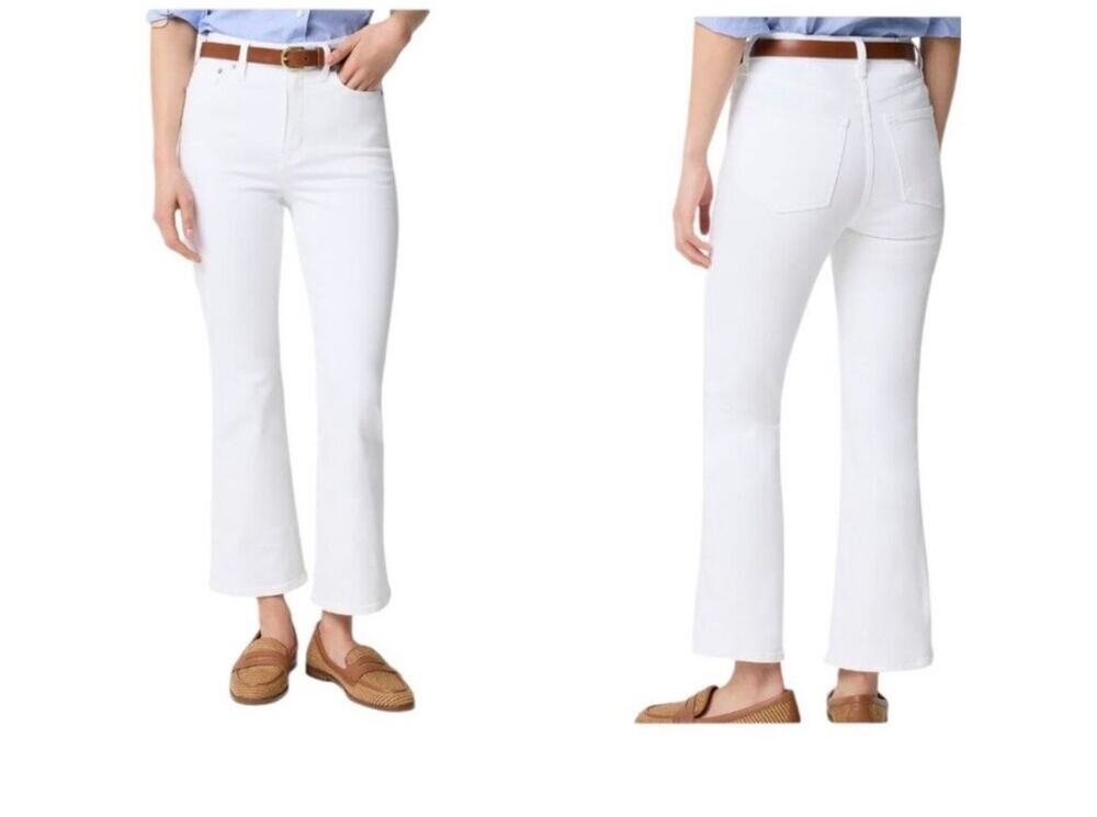 J. Crew White Ankle Flare Jeans - Womens Size 34 NEW NWT